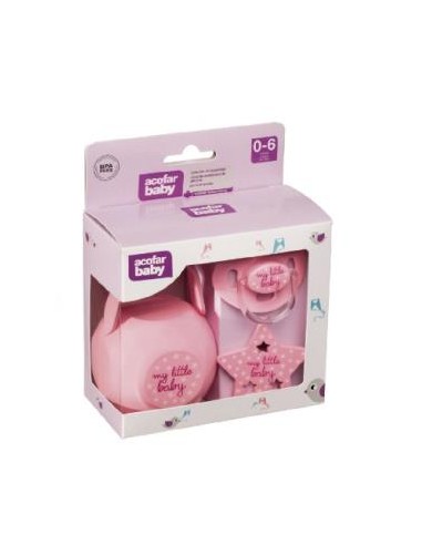 Acofarbaby Chupete Anat + Caden +Portach Rosa 0-6M de Acofarbaby