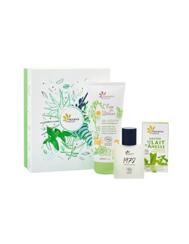 Cofre Hombre Gel Ducha Verbena+Perfume+Jabon de Fleurance Nature