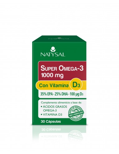 Super Omega 3  1.000 Mg.  ( 35% Epa - 25% Dha ) Con D3 30 Cáps. de Natysal