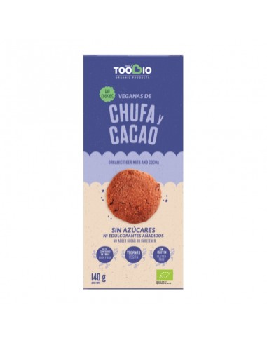 Cookies veganas ecológicas de Chufa y Cacao 140 g de Toobio