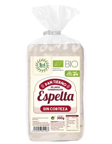 Pack 12 Uds. Pan Tierno De Espelta Sin Corteza Bio 300 g  de Solnatural