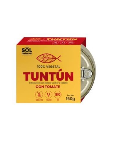 Pack 8 Uds. Tuntún Caballa Vegana Con Tomate Bio 160 g  de Solnatural