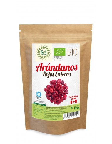 Pack 12 Uds. Arándanos Rojos De Canadá Sin Azúcar Bio 125 g  de Solnatural