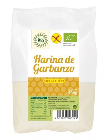 Pack 12 Uds. Harina De Garbanzo Sin Gluten Bio 500 g  de Solnatural