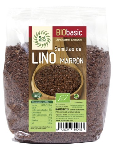 Pack 6 Uds. Semillas De Lino Marrón Bio 500 g  de Solnatural