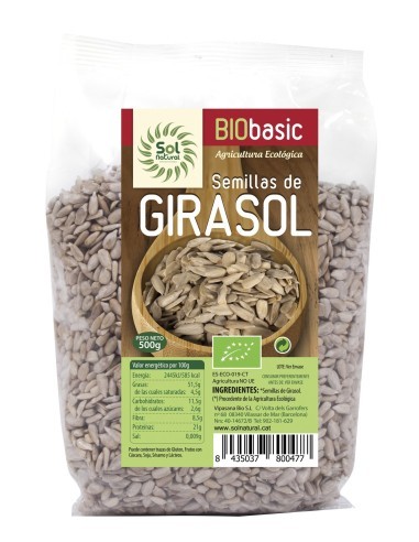 Pack 6 Uds. Semillas De Girasol Bio 500 g  de Solnatural