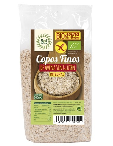 Pack 12 Uds. Copos De Avena Finos Sin Gluten Bio 500 g  de Solnatural