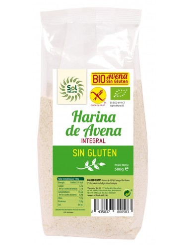 Pack 6 Uds. Harina De Avena Sin Gluten Bio 500 g  de Solnatural