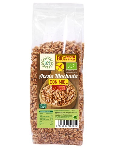 Pack 6 Uds. Avena Hinchada Con Miel Sin Gluten Bio 150 g  de Solnatural