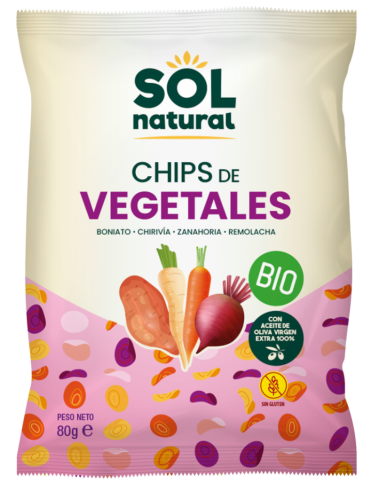 Pack 12 Uds. Chips De Vegetales Con Aceite De Oliva Bio 80 g  de Solnatural