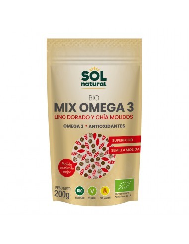 Pack 12 Uds. Mix Omega 3 Lino&Chia Molidas Bio 200 g  de Solnatural