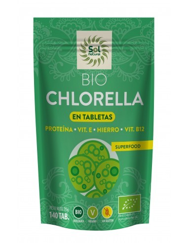 Pack 12 Uds. Chlorella En Tabletas Bio 140 Tabletas  de Solnatural