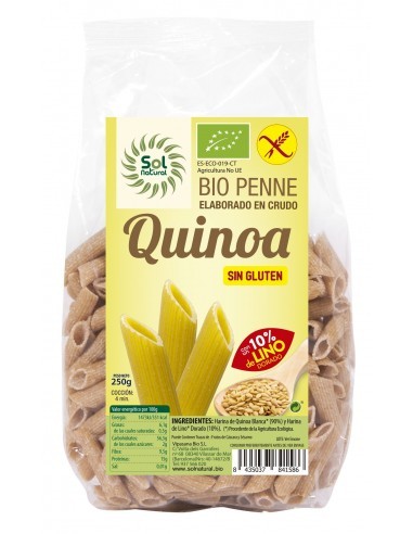 Pack 6 Uds. Penne De Quinoa Con Lino Sin Gluten Bio 250 g  de Solnatural