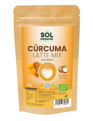 Pack 12 Uds. Cúrcuma Latte Mix Bio 200 g  de Solnatural