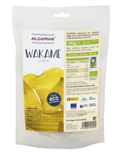 Pack 12 Uds. Alga Wakame Bolsa Pequeña Bio 50 g  de Algamar