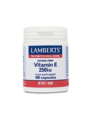 Vitamina E Natural 250 UI 100 Caps de Lamberts