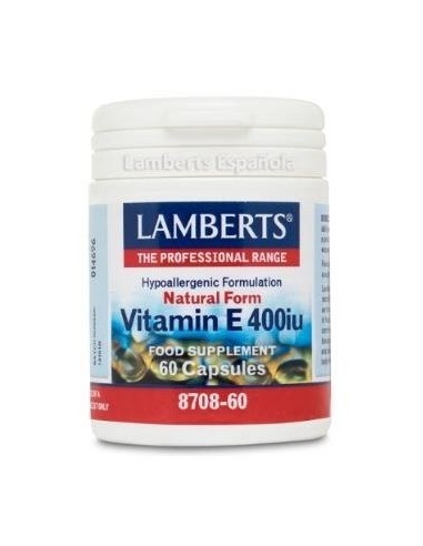 Vitamina E Natural 400 UI 60 Caps de Lamberts