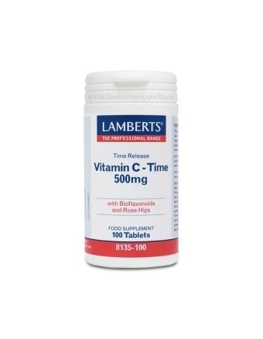 Vitamina C 500 mg + Bioflavonoides Time Release 100 Tabs de Lamberts