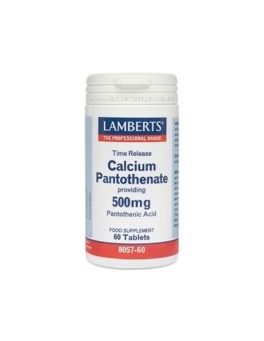 Pantotenato de Calcio 500 mg Lib. Sostenida 60 Tabs de Lamberts