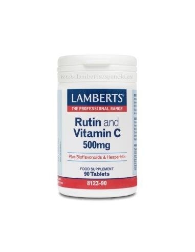 Rutina y Vitamina C 500 mg con Bioflavonoides 90 Tabs de Lamberts