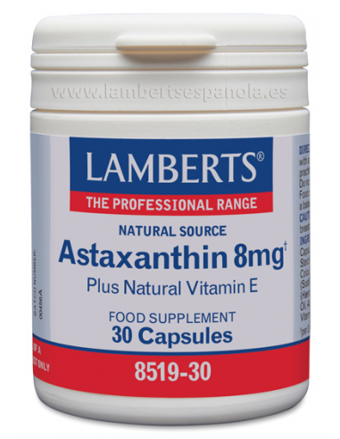 Astaxantina 8 mg con Vitamina E Natural 30 de Lamberts