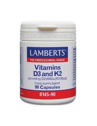 Vitamina D3 (2000 UI) + K2 (como MK-7) (90 Âµg) 90 de Lamberts