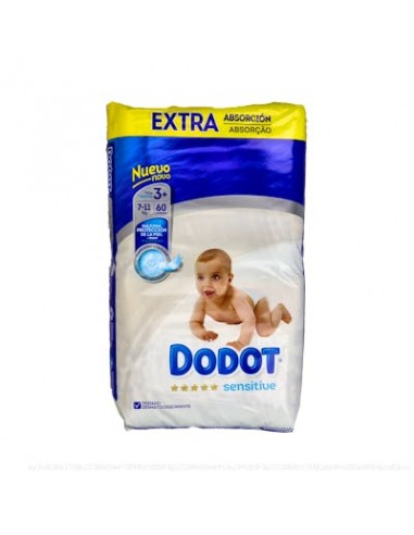 Dodot Pañal Inf Sensitive Extra T3 7-11 Kg 60 U de Dodot