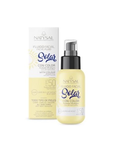 Solar Spf50 Facial Con Color Resistente Agua 50 Ml de Natysal