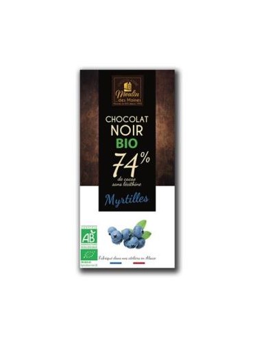 Chocolate Negro 74% Arandano Negro Azul 100 Gr Bio de Moulin Des Moines