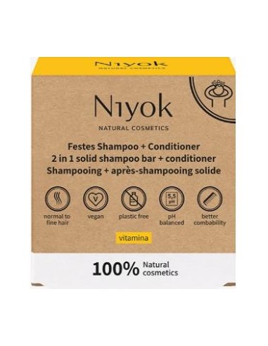 Champu + Acondicionador Solido Vitamina 80 Gr de Niyok