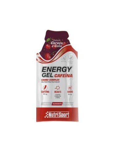 Energy Gel Cereza-Cola Con Cafeina 24 Uds de Nutrisport