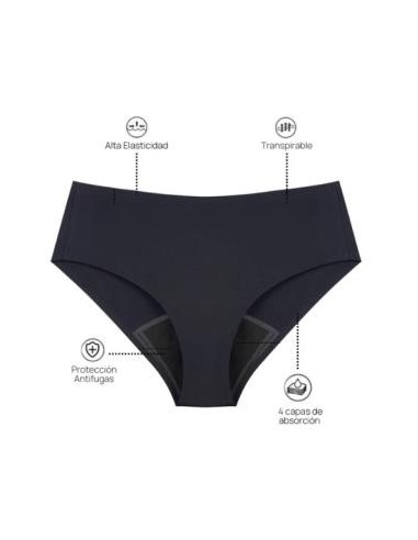 Braguita Menstrual Sin Costuras- Negro- Xs de Myalma