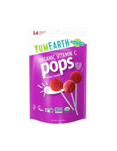 Piruletas Organicas Con Vitamina C Sabor Frutas 14 Uds de Yum Earth