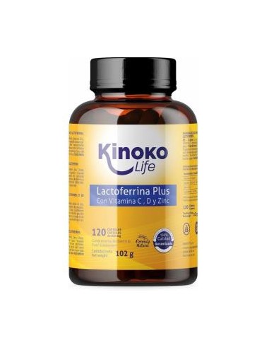 Lactoferrina Plus (500Mg Vitc,Zinc Y Vit D3 2000Iu) 120 Cap. de Kinoko Life