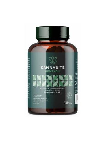 Cannabite Omega 3 6 9 Aceite De Cañamo 365 Cap. de Cannabite Hempyou