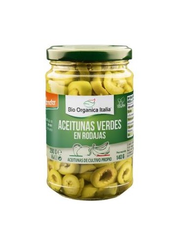 Aceitunas Verdes Laminadas 140 Gr Demeter de Bio Organica Italia