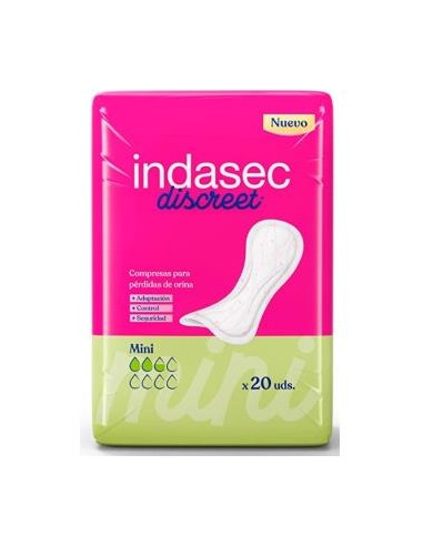 Compresa Indasec Discreet Abso Mini/Leve 80Ml 20Un de Indasec